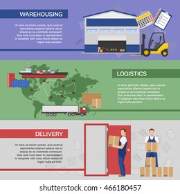 Warehouse Cargo Logistic Business Management Infographics Stock Vector ...