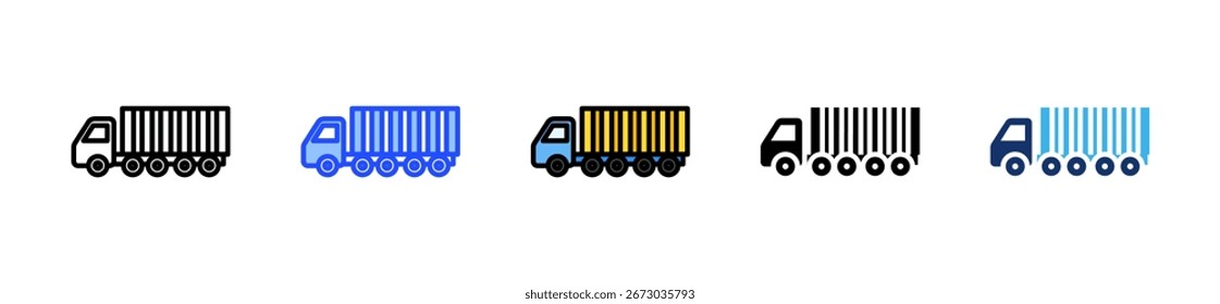 Colección de iconos de centro de logística con varios estilos