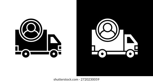 Logistics icon black and white filled.