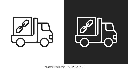 Icono de logística en estilo de línea en blanco y negro