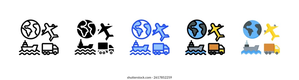 Logistics Icon Collection With Multiple Styles