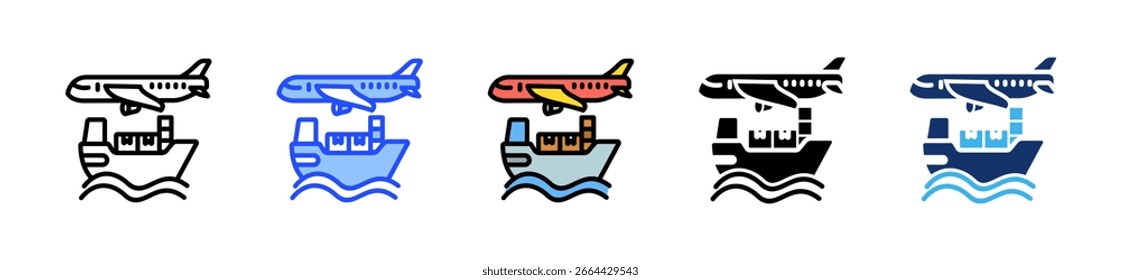 Coleção de Ícones de Logística com Vários Estilos