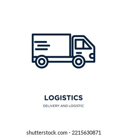 logistics icon from delivery and logistic collection. Thin linear logistics, shipping, cargo outline icon isolated on white background. Line vector logistics sign, symbol for web and mobile