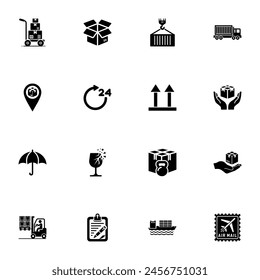 Logistics icon - Expand to any size - Change to any colour. Perfect Flat Vector Contains such Icons as ship, truck, box, delivery, shipment, forklift, freight, air, symbol, transport, business, mail
