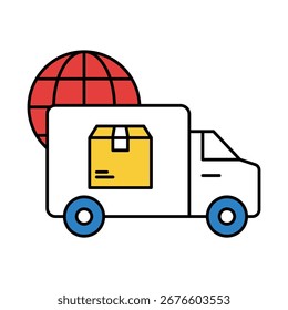 Logistics Icon for freight management, shipment delivery, and supply chain optimization to streamline business operations and transportation.