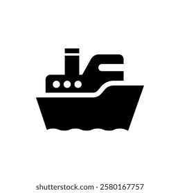 Logistics icon Global ocean freight shipping. Reliable and affordable worldwide delivery. International cargo shipping by sea. Door-to-door service.