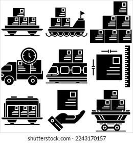Logistics icon glyph style part one
