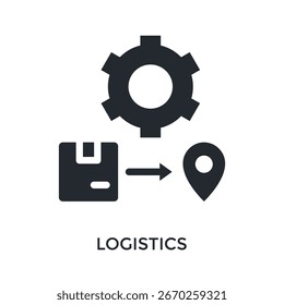 Estilo de glifo de icono de logística. Ilustración vectorial Para El Diseño gráfico