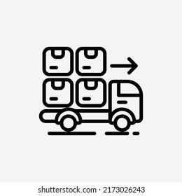  logistics icon, isolated supply chain icon in light grey background, perfect for website, blog, logo, graphic design, social media, UI, mobile app