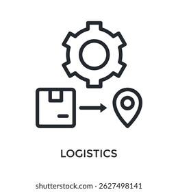 Estilo de esquema de icono de logística. Ilustración vectorial Para El Diseño gráfico