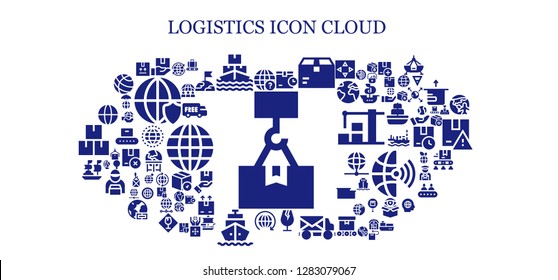  logistics icon set. 93 filled logistics icons. Simple modern icons about  - Package, Earth globe, Ship, Fragile, Mail truck, World, Shipping, Worldwide, Conveyor, Earth, Globe