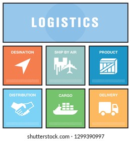 LOGISTICS AND ICON SET CONCEPT