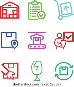 Conjunto de iconos de logística. Iconos de línea editables. Ilustración vectorial.