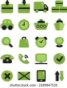 Logistics icon set, illustration, vector on a white background.