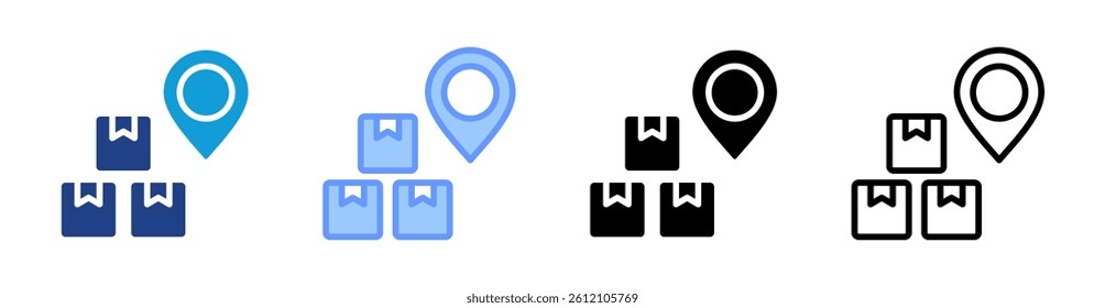 Logistics icon set multiple style collection