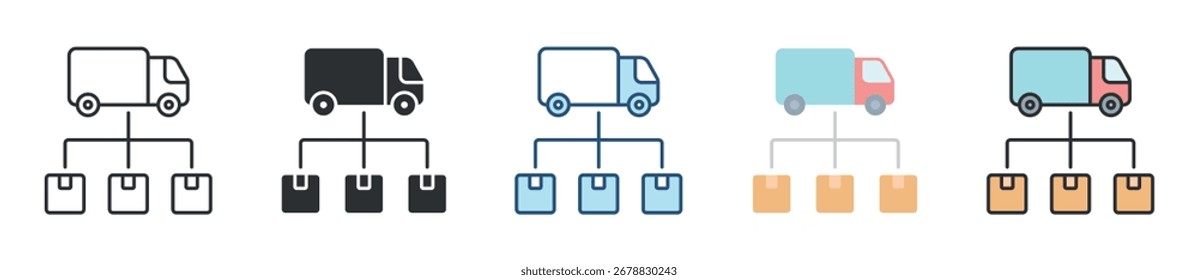 Logistics Icon Set Multiple Style Collection