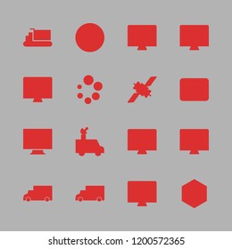 logistics icon set. vector set about cargo truck, monitor, loading and warehouse icons set.