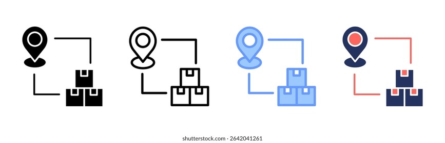 Logistics icon sheet multiple style collection