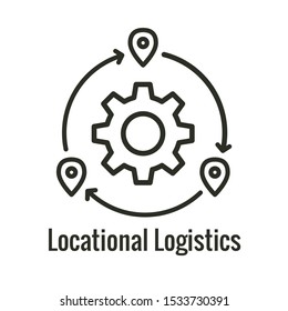 Logistics icon showing movement from one place to the next