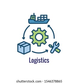 Logistics icon showing movement from one place to the next