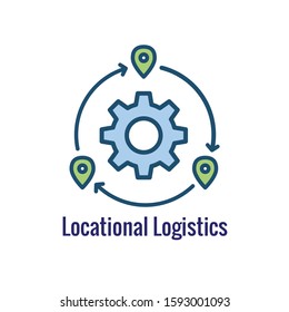 Logistics icon showing movement from one place to the next