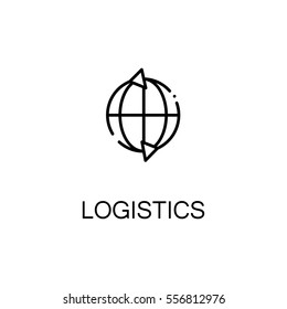 Logistics icon. Single high quality outline symbol for web design or mobile app. Thin line sign for design logo. Black outline pictogram on white background