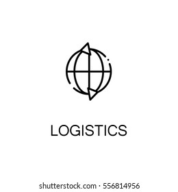 Logistics icon. Single high quality outline symbol for web design or mobile app. Thin line sign for design logo. Black outline pictogram on white background