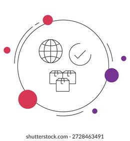 Logistiksymbol, Intelligente Lieferkette, Globales Liefernetz, Effiziente Transportlösungen, Vektorgrafik