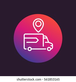 Logistics icon, transportation, delivery linear pictogram