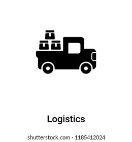 Logistics icon vector isolated on white background, logo concept of Logistics sign on transparent background, filled black symbol