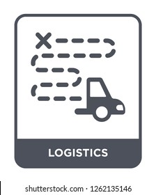 logistics icon vector on white background, logistics trendy filled icons from Strategy collection, logistics simple element illustration