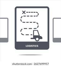 Logistics icon vector on white background, Trendy and inspiring logistics icons from Strategy collection stock illustration