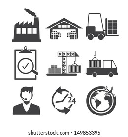 Logistics icons - Black and white series