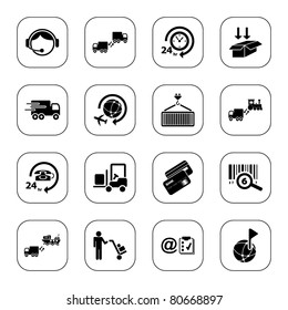 Logistics icons - BW series