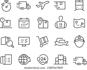 Logistics Icons - Classic Line vector design