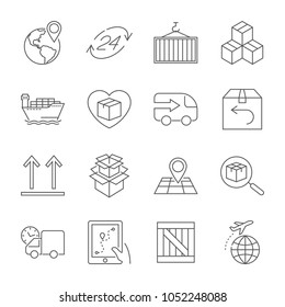 Logistics icons. Editable Stroke. EPS 10