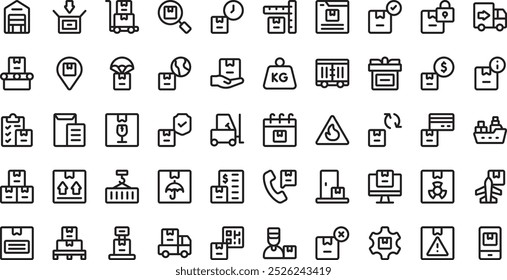 Logistics icons High-Quality Vector Icons Collection with Editable Stroke. Ideal for Professional and Creative Projects.