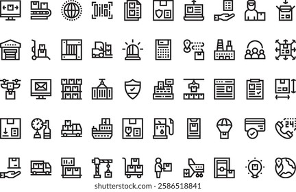 Logistics icons High-Quality Vector Icons Collection with Editable Stroke. Ideal for Professional and Creative Projects.