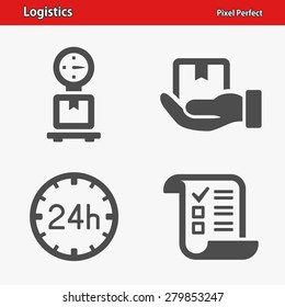 Logistics Icons. Professional, pixel perfect icons optimized for both large and small resolutions. EPS 8 format. Designed at 32 x 32 pixels.