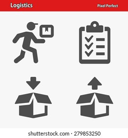 Logistics Icons. Professional, pixel perfect icons optimized for both large and small resolutions. EPS 8 format. Designed at 32 x 32 pixels.