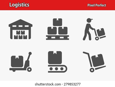 Logistics Icons. Professional, pixel perfect icons optimized for both large and small resolutions. EPS 8 format. Designed at 32 x 32 pixels.