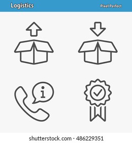 Logistics Icons. Professional, pixel perfect icons optimized for both large and small resolutions. EPS 8 format. 5x size for preview.