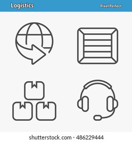 Logistics Icons. Professional, pixel perfect icons optimized for both large and small resolutions. EPS 8 format. 5x size for preview.