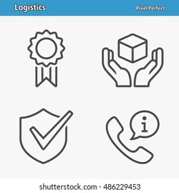 Logistics Icons. Professional, pixel perfect icons optimized for both large and small resolutions. EPS 8 format. 5x size for preview.