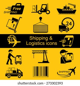 Logistics icons set