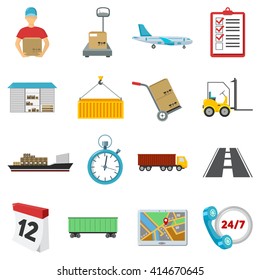 Logistics icons set.  