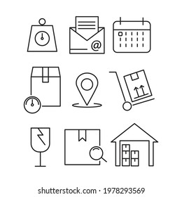 logistics icons set. logistics pack symbol vector elements for infographic web.