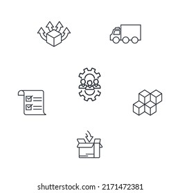 íconos de logística establecidos. símbolo de paquete logístico elementos vectores para web infográfica