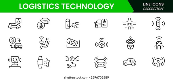Logistics icons are set in two styles, Duotone and Thin Line style. box, delivery, insurance, ship, rating, cash on delivery