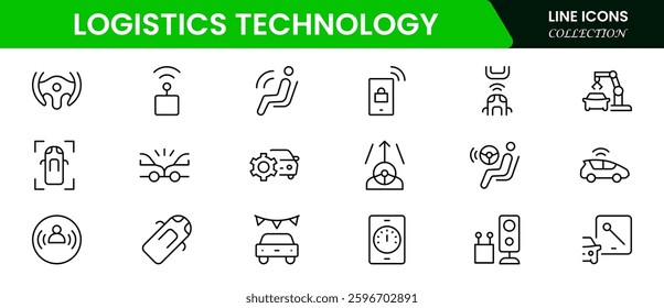 Logistics icons are set in two styles, Duotone and Thin Line style. box, delivery, insurance, ship, rating, cash on delivery
